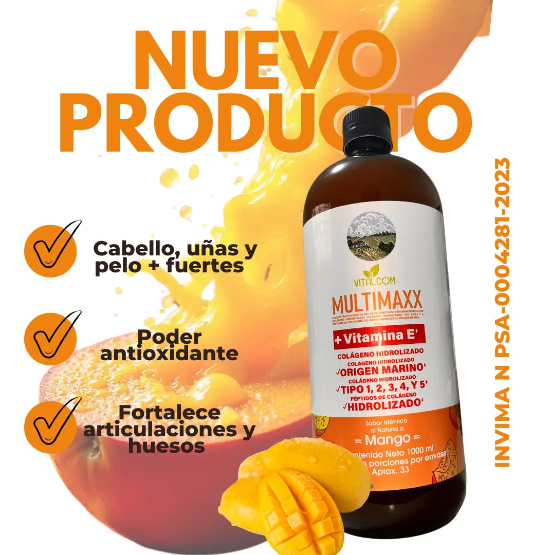 1 LITRO COLAGENO MARINO HIDROLIZADO MANGO