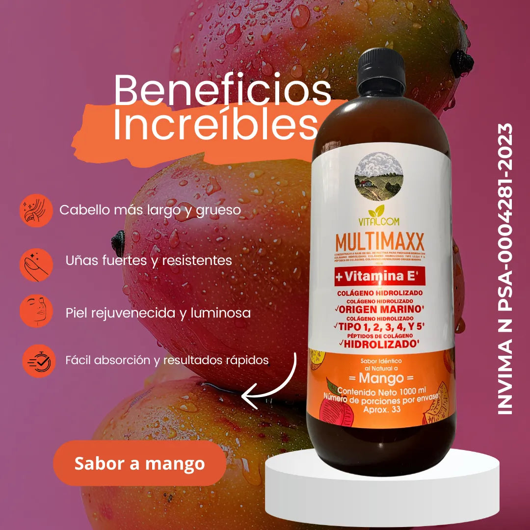 1 LITRO COLAGENO MARINO HIDROLIZADO MANGO
